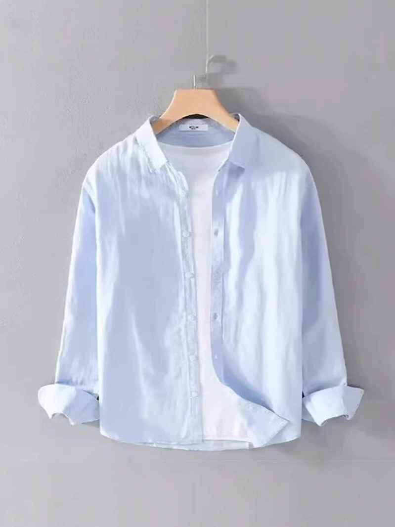 Рубашка, японская летняя одежда, тенденц jacket, хлопок и лён