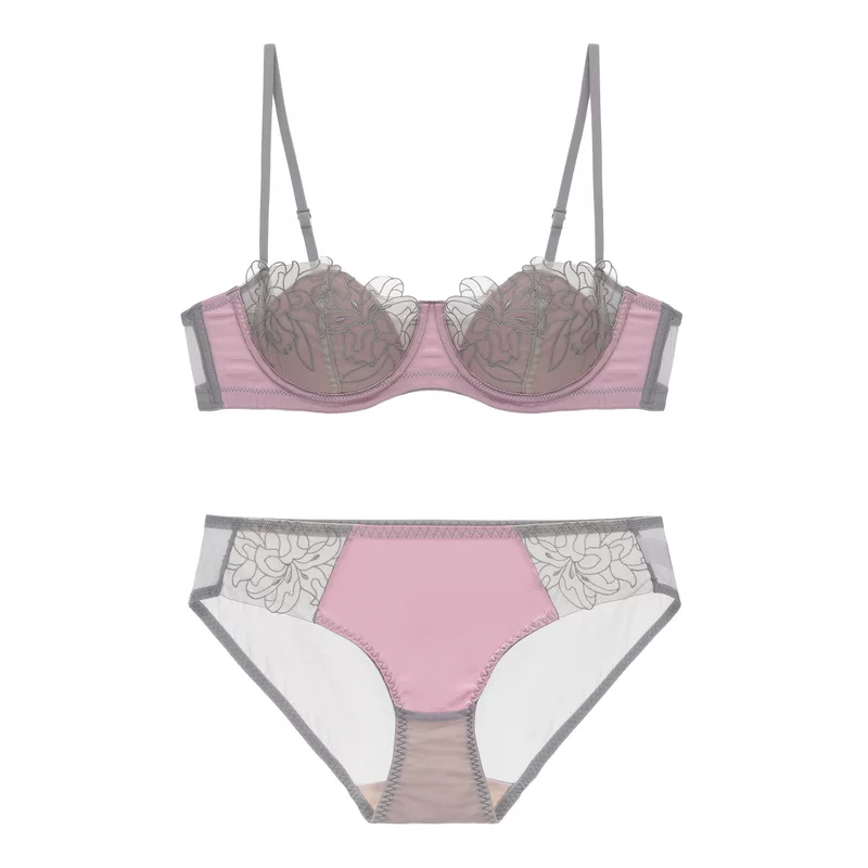 Бюстгальтер Lace Breathable Ultra-Thin Bra Set, бюстгальтер французского стиля push-up сPush-up, с кружевом