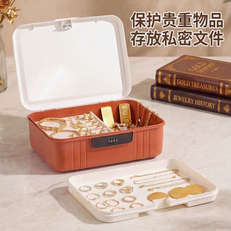 Cross-Border Password Lock Box with Lock, Storage Box for Office Desk, Valuables Organizer, Storage Box, Small Password Lock Box
