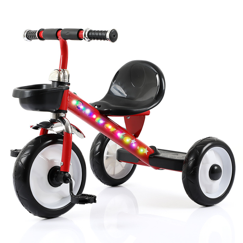 儿童三轮车1-3-6岁儿童带灯光音乐小孩脚踏三轮男女童车厂家批发