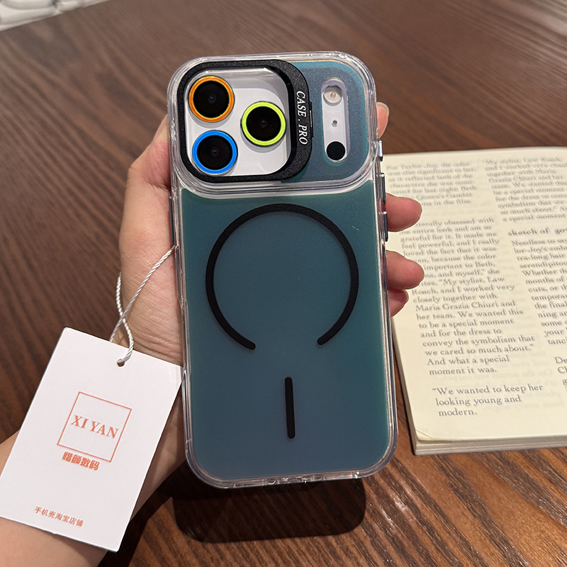 适用iPhone17promax手机壳磁吸金属镜头支架苹果16Pro保护壳镭射ip15手机套软胶14/13PM镭射奢华12潮外壳|undefined