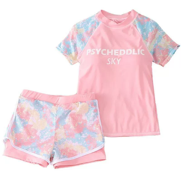 Fuchsia swimwear, trousers, swimming cap, set, 3 piece set