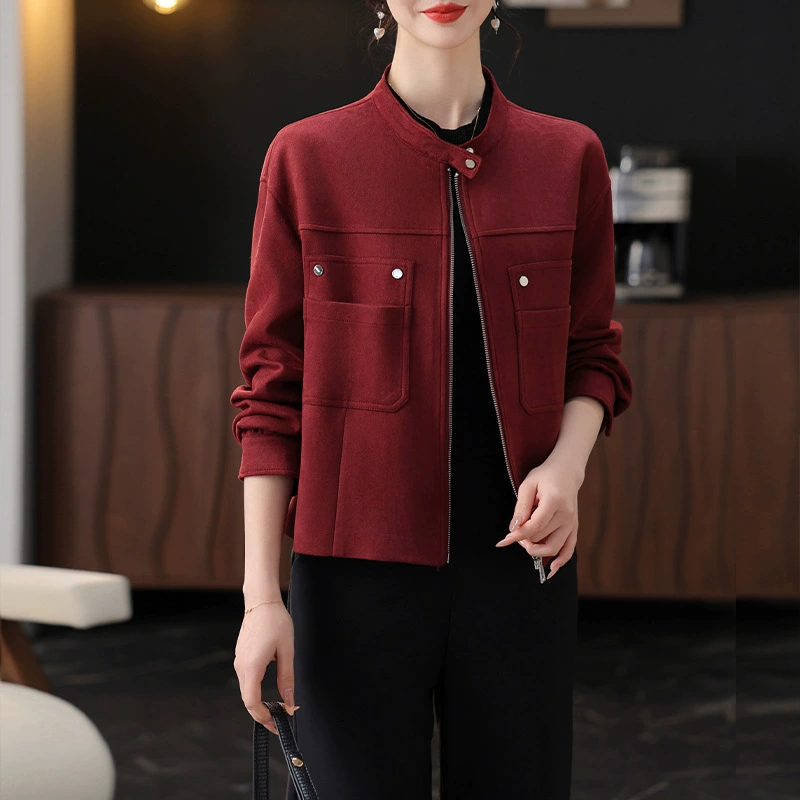 Молодая мама весенний пиджак 2025 новая тетя ветер крутой автомобильный костюм среднего возраста леди весна и осень с длинными рукавами топ