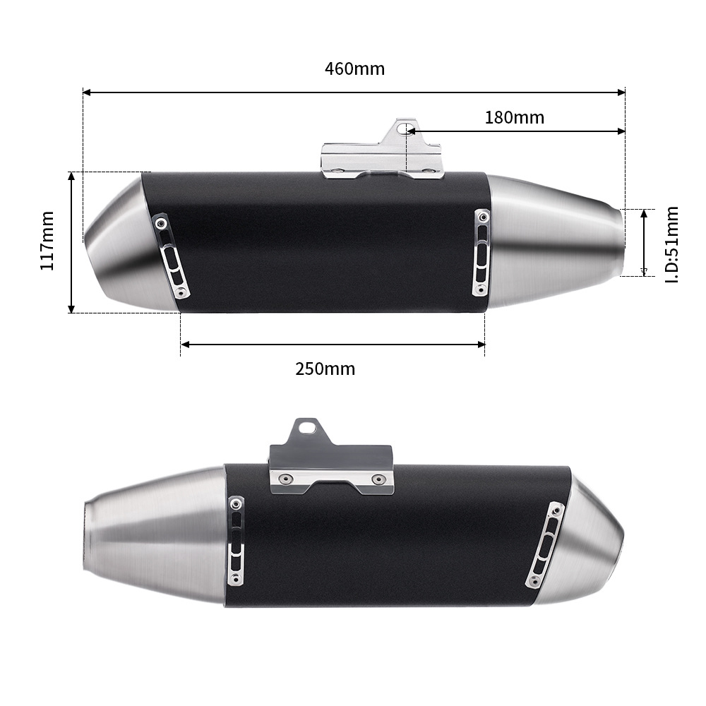 Motorcycle Modified Exhaust Pipe Crf250L Crf300L/Rally Front Exhaust Section S117 Stainless Steel Tail Section