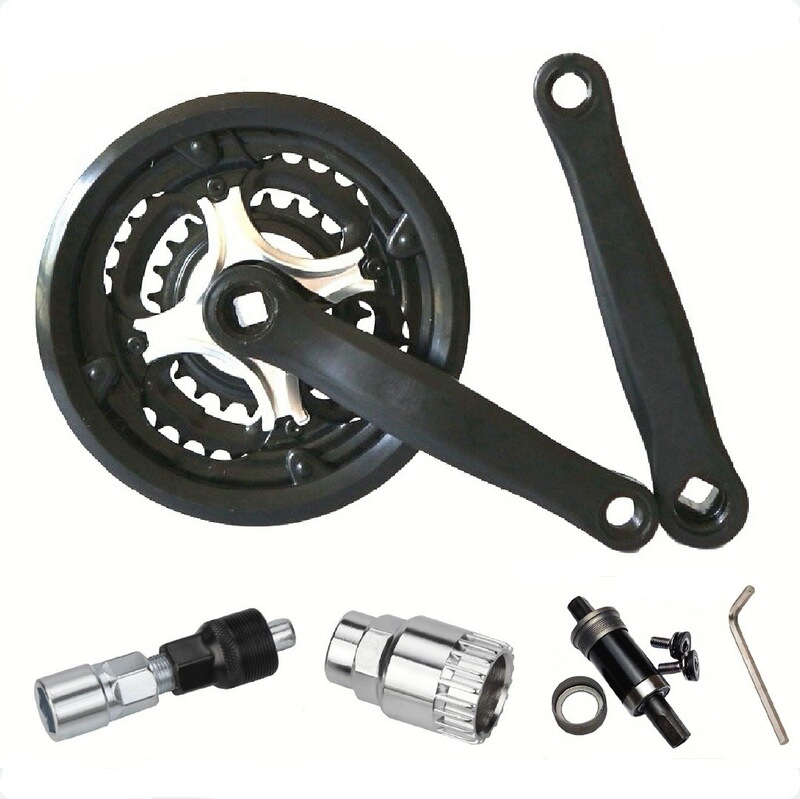 Mountain Bike Crankset Bottom Bracket Set Racing Road Bike Front Crankset Gear Axle Square Hole Steel Crankset
