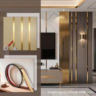 Stainless steel decorative strip black titanium background wall ceiling furniture wrapping strip edge strip titanium alloy self-adhesive line