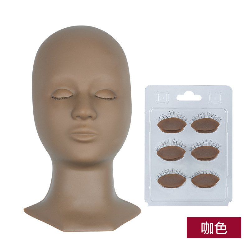 Molde de cabeza de entrenamiento con pestañas cabeza desmontable molde injerto pestañas reemplazable párpado práctica cabeza modelo pestañas cabeza