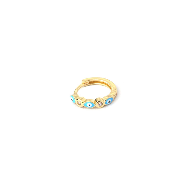 Bohemian Style Oil Painting Eye Shape Ear Clip New Popular Foreign Trade Personality Piercing Earrin