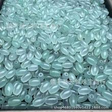 冰种巴山翡翠新坑散珠米珠佛珠浅绿冰透玉珠路路通手链项链转运珠