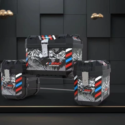 Capacity Waterproof Tail Box, Motorcycle trunk - the-top-configuration-is-more-cost-effective-45l-chixing-black-tail-box-28l-integrated-side-box
