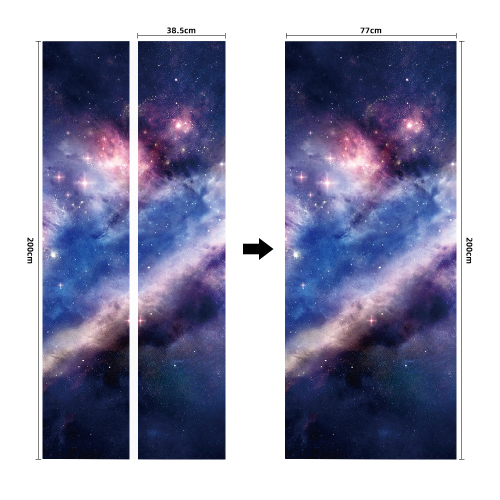 Pegatinas para puertas 3D respetuosas con el medio ambiente, autoadhesivos, fabricantes de origen al por mayor, patrones populares transfronterizos de alta definición, adhesivos para puertas impermeables, a prueba de aceite y antiincrustantes