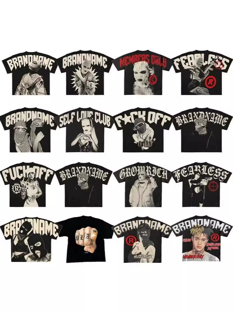 Short fashionable cotton T-shirt hip-hop style for men and women, Gothic, punk style