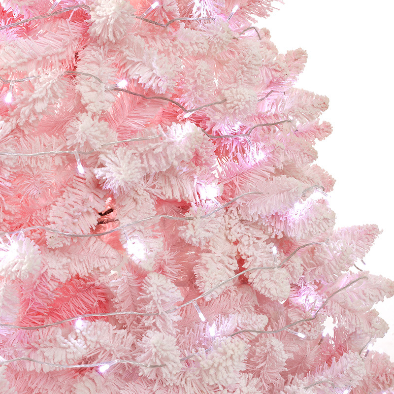 Cruzar la frontera nuevo lujo cifrado árbol de Navidad grande PE simulación árbol rosa azul macaron nieve árbol brillante Navidad