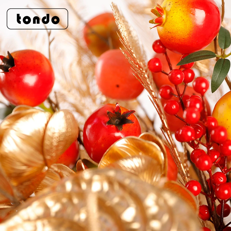Fujiao New Year Flower Material Wholesale Simulation Flower Winter Qing You Gali Pomegranate Persimmon DIY Materials