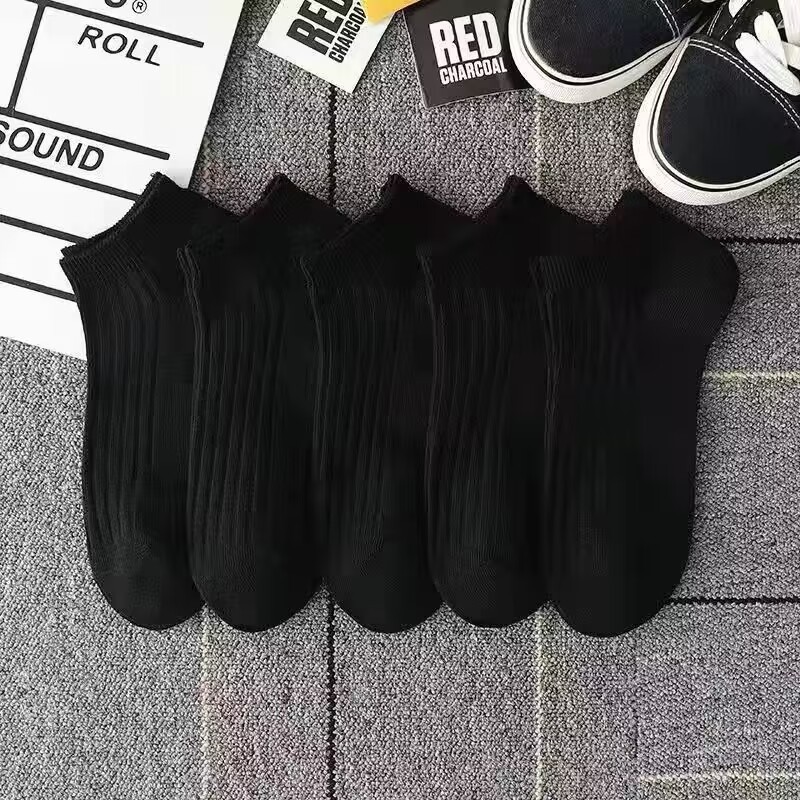 Calcetines de algodón para hombre, calcetines a media pantorrilla blancos y negros, calcetines cortos para mujer, calcetines largos deportivos para estudiantes, desodorantes y absorbentes del sudor, de algodón puro para primavera y verano