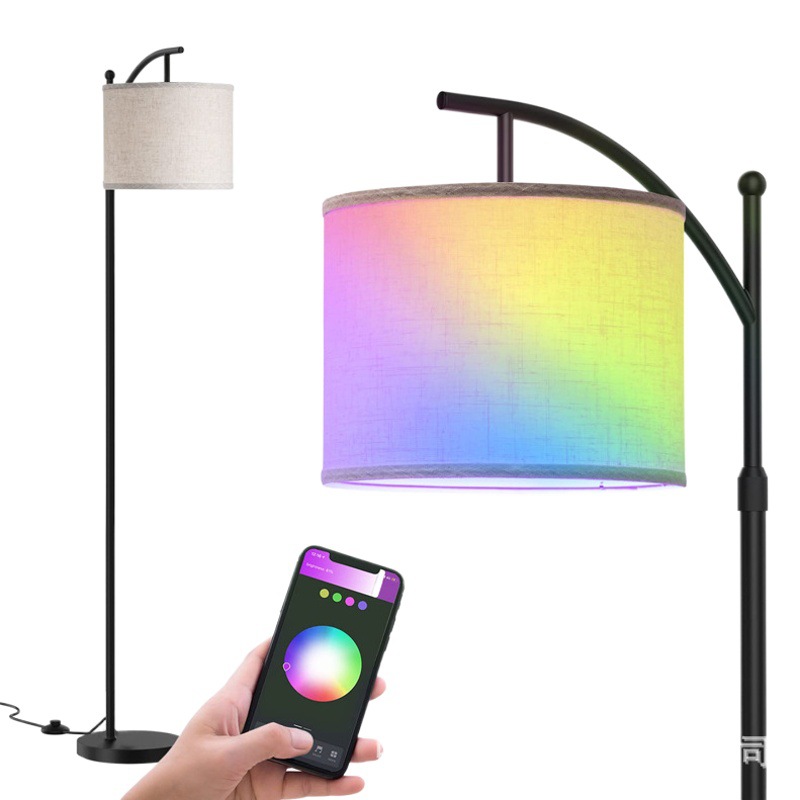 Sala de estar estudio dormitorio lámpara de pie altura ajustable RGB Amazon transfronterizo de suministro Bluetooth WiFi de modo dual caliente