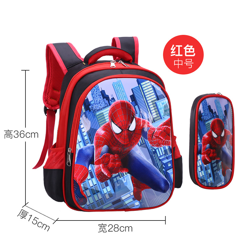 Spider-Man Primary School mochila niños de jardín de infantes reducción de la carga ligera 1-2-3-4-5 niños al agua Capitán América
