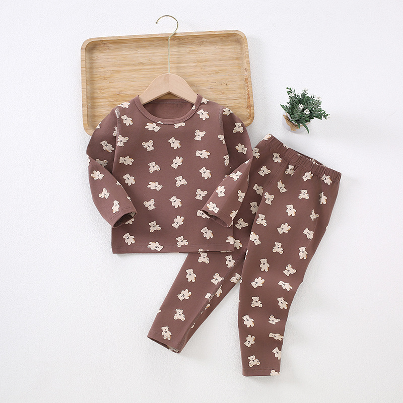 Ropa interior de lycra primavera y otoño nuevo 95 Algodón puro sin hueso Ropa de otoño para niños pantalones largos tocando fondo pijamas para niños traje de desgaste para el hogar