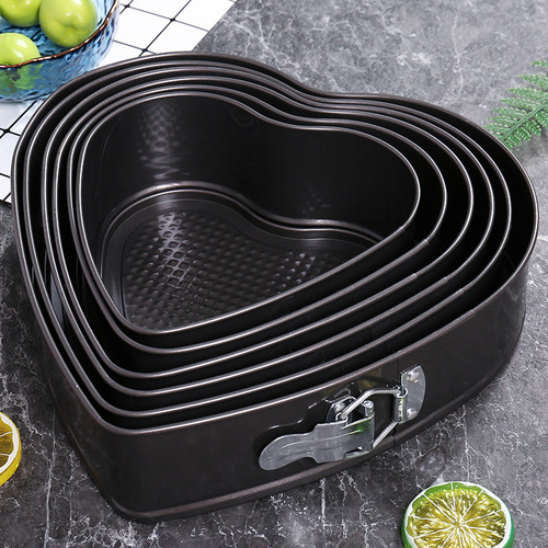 Non-stick round buckle removable bottom mold, locking cake mold, mousse honeycomb carbon steel baking pan, baking tools