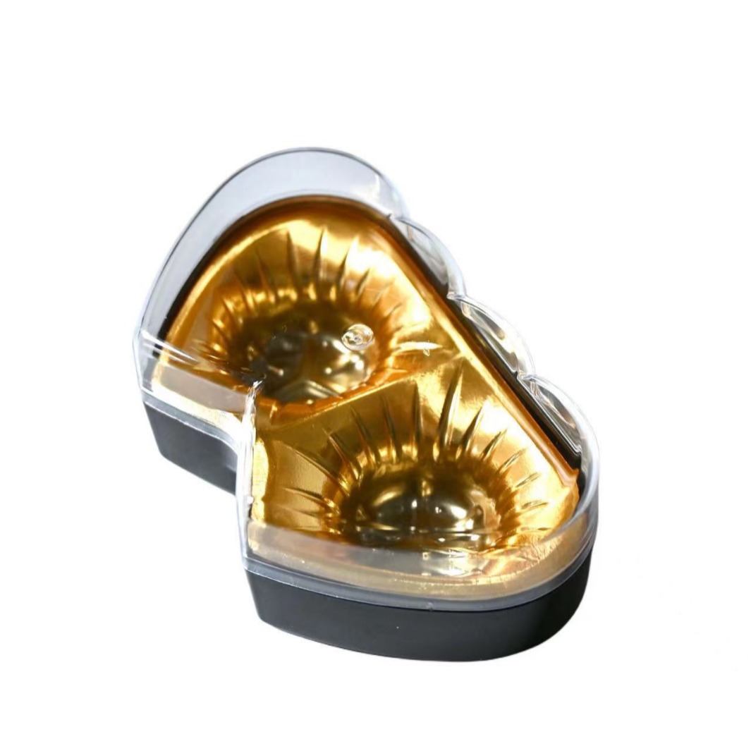 Caja de plástico con forma de corazón de 2 cápsulas, caja de regalo de boda, dulces de chocolate, caja de regalo de mano.