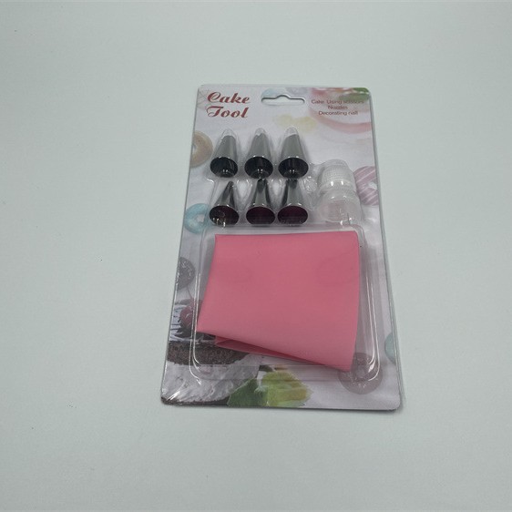 Juego de picos para tubos de acero inoxidable de 8 piezas Herramientas para brocas de crema Convertidor de bolsas pasteleras TPU Suministros para repostería