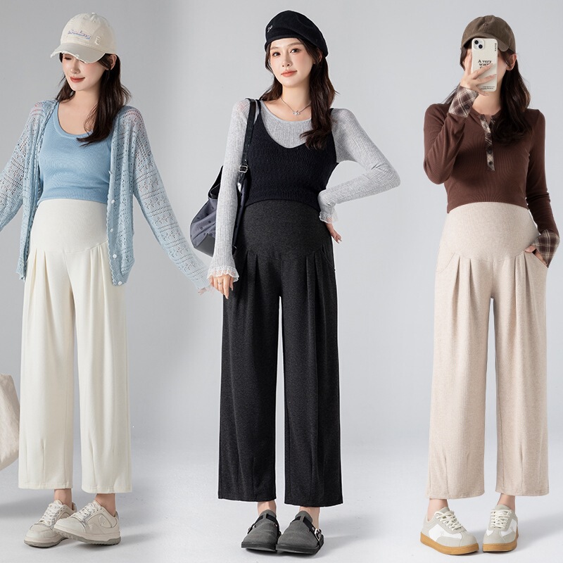 Real photos of the 2026 new maternity pants for autumn and winter, soft and comfortable, not tight around the belly, wide-leg, cropped, and suitable for petite figures Real photos of the 2026 new maternity pants for autumn and winter, soft and comfortable, not tight around the belly, wide-leg, cropped, and suitable for petite figures