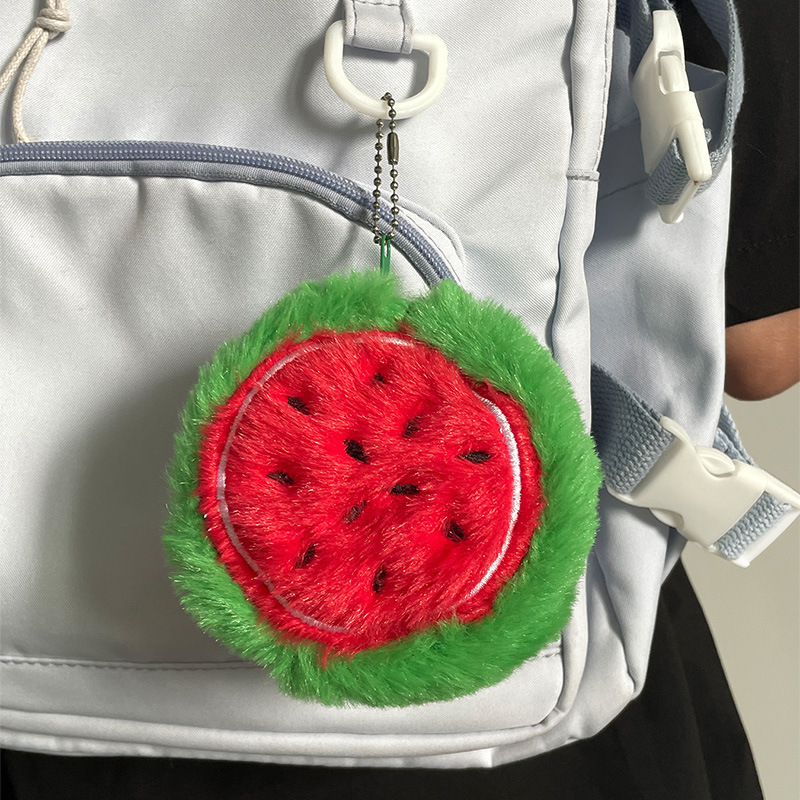 All Seasons Season Unisex Fruit PP Cotton Plush Zipper Coin Purses
