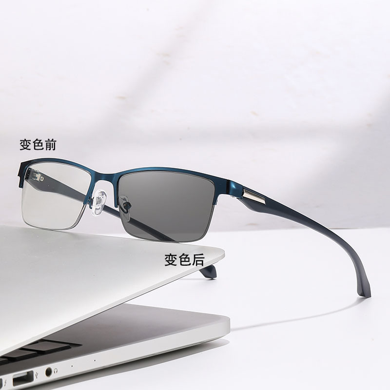光変色老眼鏡自動ズーム眼鏡一鏡多用途ビジネス半枠眼鏡ブルーレイ老眼鏡|undefined