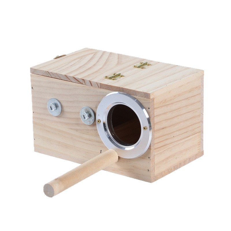 Nido de pájaros de madera sólida colgante horizontal tipo guacamole tipo guacamole colgante interior peonía nido de pájaros al aire libre cálido caja de cría image 5