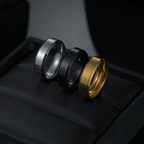Cross-border supply, simple and fashionable 6MM stainless steel men's ring, European and American popular jewelry source factory wholesale