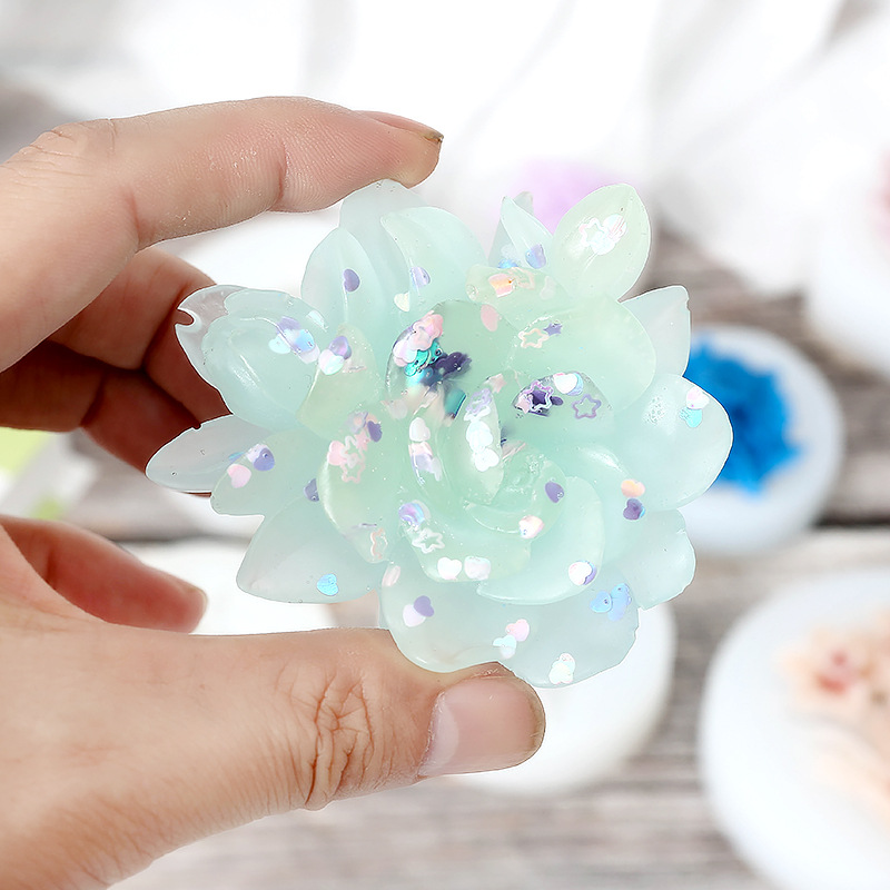 Cross-border new ornaments 3D three-dimensional glue drop mold DIY flower aromatherapy candle mold silicone gypsum mold