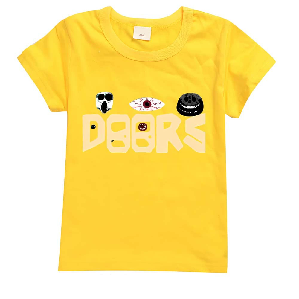 ДЕТИ Doors Roblox футболка Детская летняя футболка с коротким рукавом T-Shirt 12 лет кросс-бордер 056