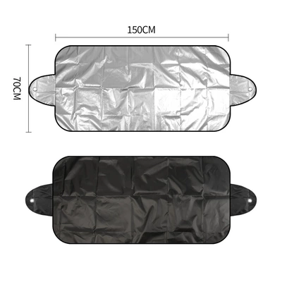 New car snow shield multi-functional anti-snow anti-frost sun shield car universal front window cotton snow shield (Sun shade) - 150-70cm-without-ears