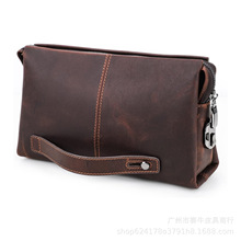 亚马逊热销pu男士手拿包 带锁旅行手拿包防盗钱包带手柄大号钱包