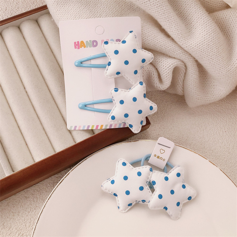 Niña sal marina, onda azul, estrella, anillo para el cabello, cola de caballo, trenza retorcida, banda de goma, cuerda para el cabello, cuerda para el cabello de alta elasticidad, accesorios para el cabello