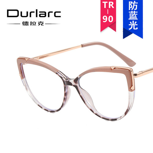 Super cool European and American cat eyes can be matched with myopia glasses frames  new women's fashion spring leg street photography retro flat glasses