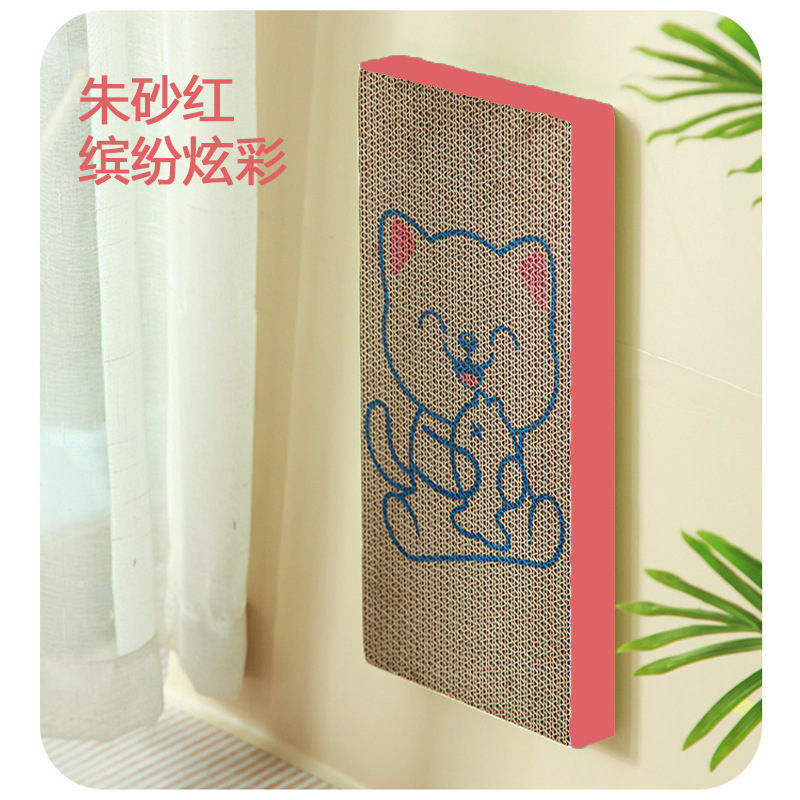 Junta de agarre para gatos, placa recta de papel ondulado, placa de garra para gatos, juguetes para gatos, anti-desgaste y espesado.