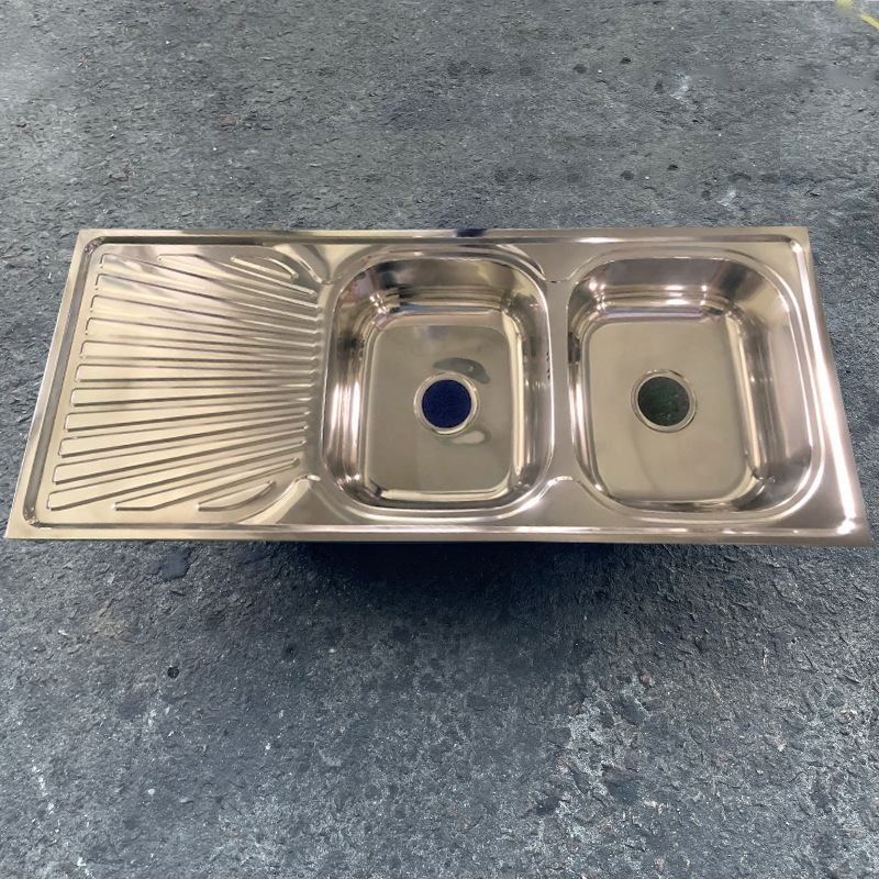 Exportado a fregadero de América del Sur, fregadero individual de cocina, fregadero de verduras hecho a mano de acero inoxidable 304, lavabo de verduras al por mayor