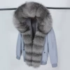 Blue + blue silver fox fur