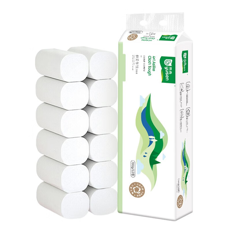 Yusen 12-roll instant roll paper 5-layer thickened coreless toilet sanitary roll paper towel 700g/lift