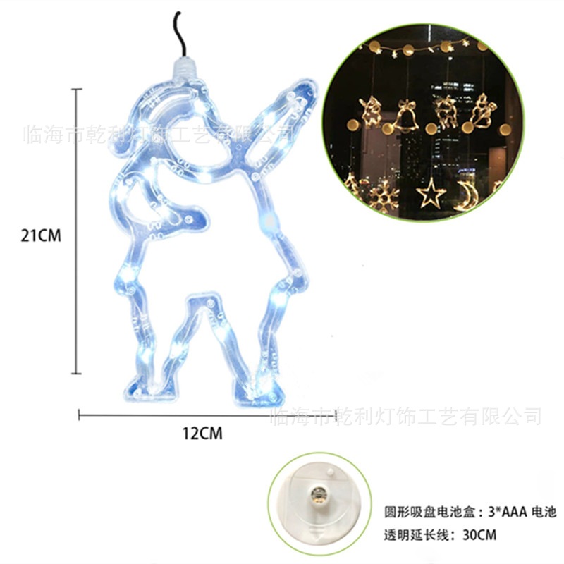 LED decoración de Navidad lámpara de succión muñeco de nieve árbol de Navidad lámpara de la batería ins viento ventana diseño caja de la batería forma lámpara colgante