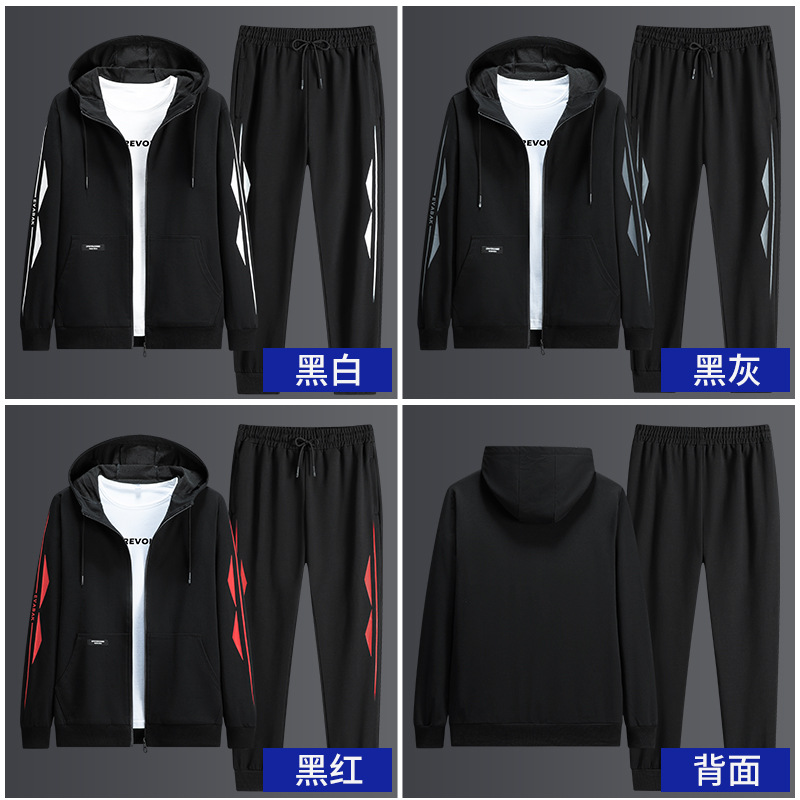 L-8XL más tamaño suéter traje casual de los hombres primavera y otoño traje deportivo juvenil chaqueta suelta con capucha pantalones de los hombres