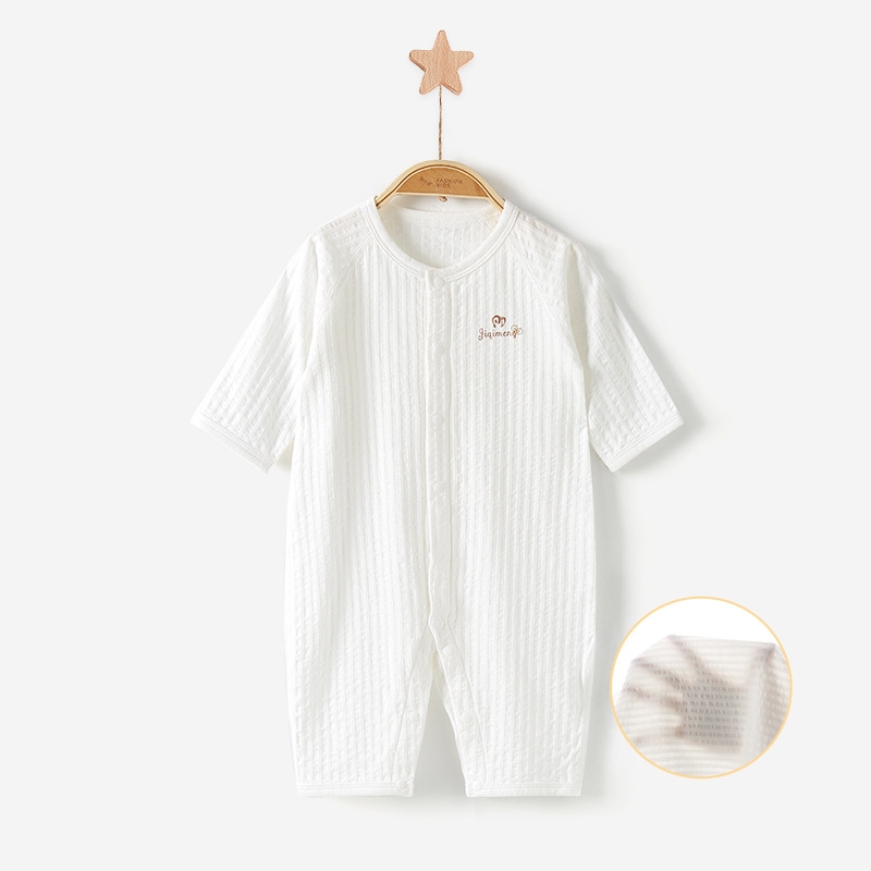 Mono de bebé para verano, traje fino de manga larga con aire acondicionado, ropa de algodón puro para recién nacidos, conjunto de verano para niños y niñas.