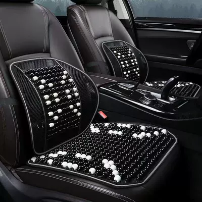 Seat cushion, seat cover – Universal Ventilated Truck Cool Mat - ruyi-wooden-beads-seat-cushion-lumbar-support-mysterious-black