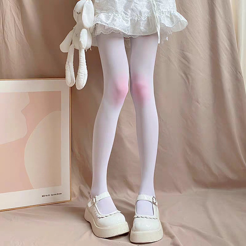 Blush gradient stockings white silk sexy cute creative pure desire soft girl teenage cross-dressing JK base socks internet celebrity beautiful legs