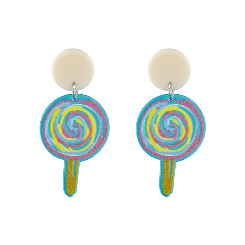 Korean Hand-painted Acrylic Stick Candy Color Earring display picture 4