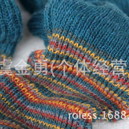 女童韓國系堆堆襪套 彩虹條拼接襪套 保暖靴套 護腿套