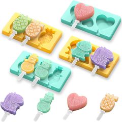 アイスクリーム型シリコン蓋付き子供用自家製文化的で創造的な離型しやすい食品グレードの高温耐性アイスキューブアイスキャンデー型