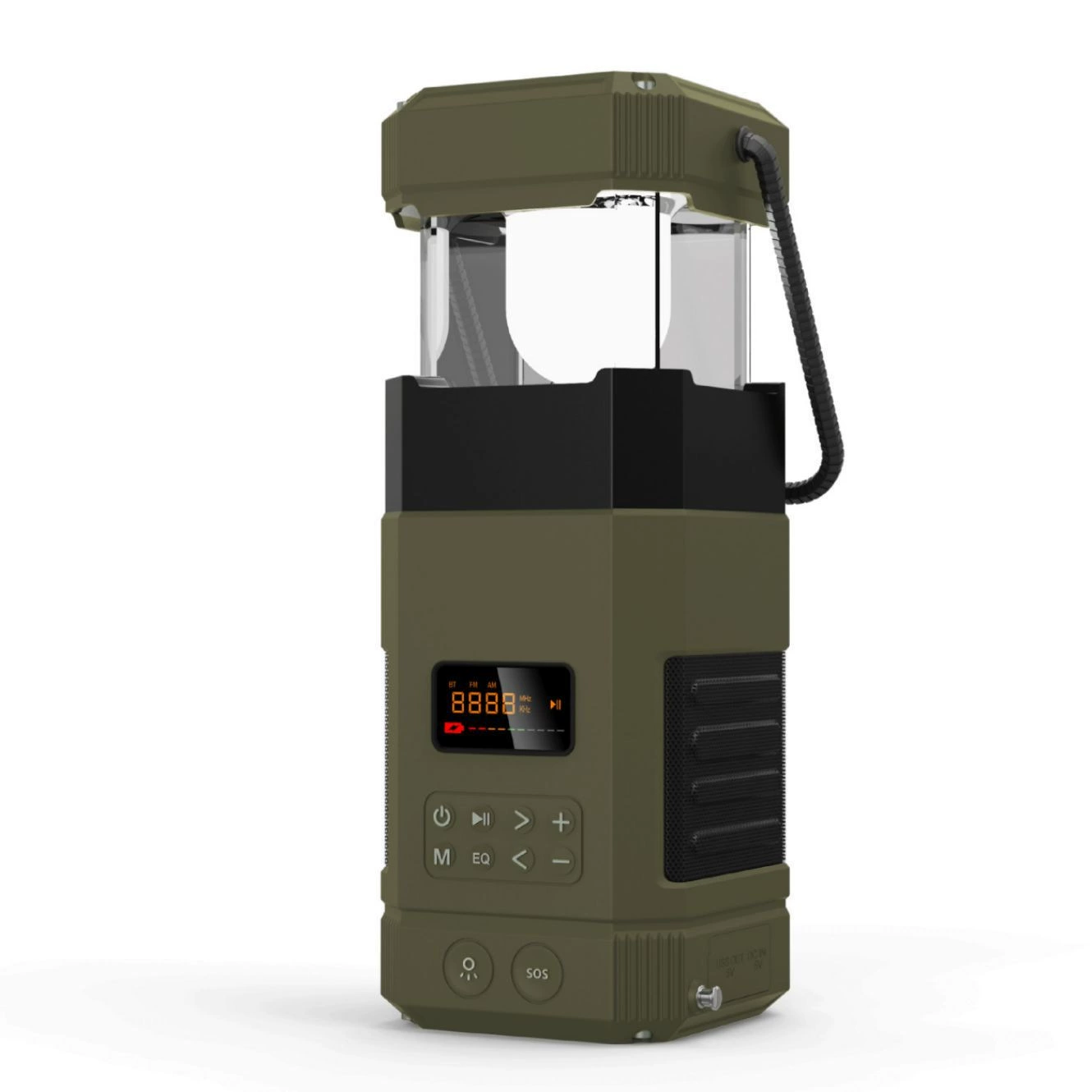 Портативная колонка, ручная генерация энергии, солнечный фонарь для кемпинга, аварийное предотвращение стихийных бедствий, водонепроницаемое Bluetooth-радио, 5000 мАч