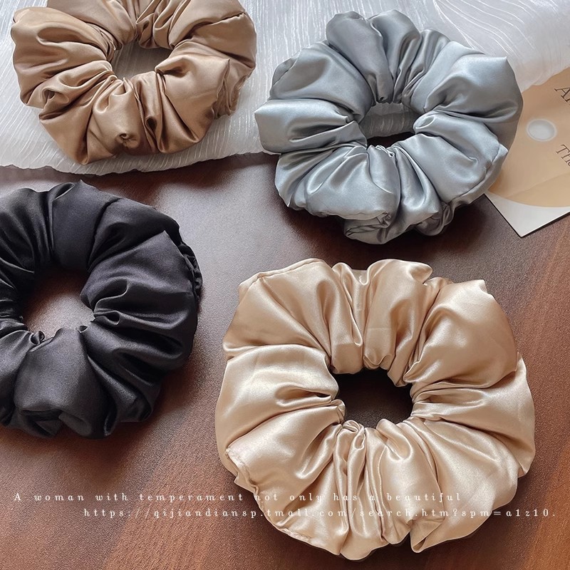 Almohada de satén de alta sensación, anillo de cabello de intestino grueso para mujeres 2025, nueva cabeza de cuerda de cabello de cuerda de cabello para dormir